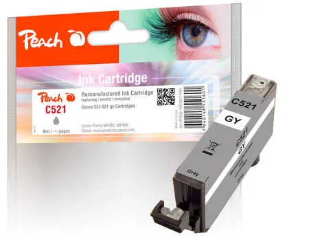 Peach Cartouche d'encre  gris, compatible avec
 CLI-521GY, 2937B001 Canon Pixma MP 990