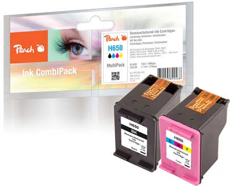 Peach  Multi Pack, compatible avec
 No. 650, CZ101AE, CZ102AE HP DeskJet Ink Advantage 4648 e-All-in-One