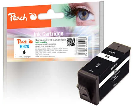 Peach  cartouche d'encre Cartridge noire compatible avec
 No. 920 bk, CD971AE HP OfficeJet 6500 Wireless
