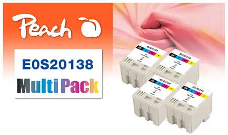Peach  4-pack cartouche d'encre noire, couleur, compatible avec Epson Stylus Color 300