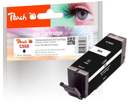 Peach  cartouche d'encre Cartridge noire compatible avec
 PGI-550PGBK, 6496B001 Canon Pixma MX 725
