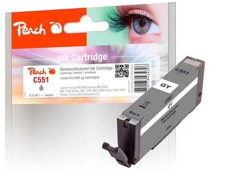 Peach  cartouche d'encre Photo gris compatible avec
 CLI-551GY, 6215B001 Canon Pixma IP 8720