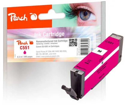 Peach  cartouche d'encre magenta compatible avec
 CLI-551M, 6510B001 Canon Pixma MX 725