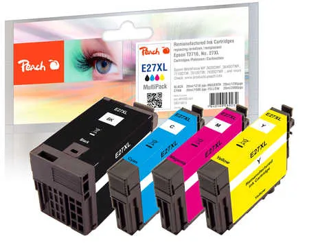 Peach  Multipack compatible avec
 T2716, No. 27XL, C13T27164010 Epson WorkForce WF-3600 Series