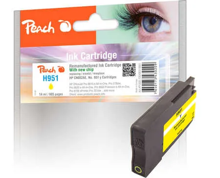 Peach  cartouche d'encre jaune compatible avec
 No. 951 y, CN052A HP OfficeJet Pro 251 dw