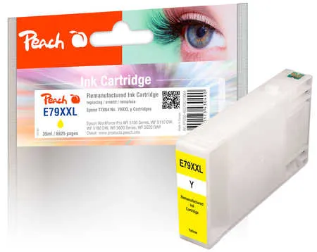 Peach  cartouche d'encre XXL yellow, compatible avec
 No. 79XXL y, C13T78944010 Epson WorkForce Pro WF-5600 Series