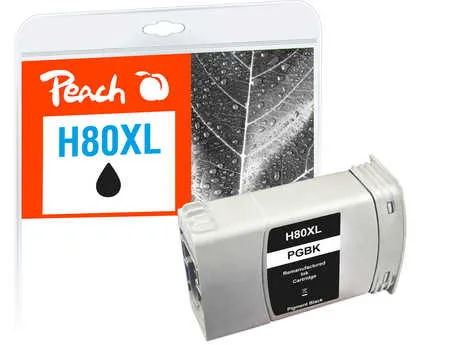Peach  cartouche d'encre Cartridge noire compatible avec
 80 BK, C4871A HP DesignJet 1055 CM Plus