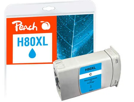 Peach  cartouche d'encre cyan compatible avec
 80XL C, C4846A HP DesignJet 1055 CM Plus