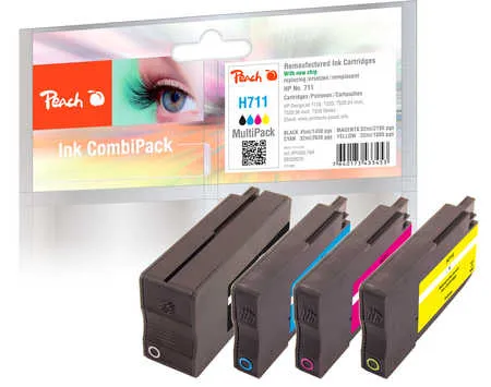 Peach  Combi Pack compatible avec
 No. 711, CZ129AE, CZ130AE, CZ131AE, CZ132AE HP DesignJet T 520 Series