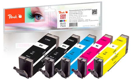 Peach  Multi Pack, compatible avec
 PGI-550, CLI-551 Canon Pixma MX 725
