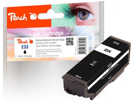 Peach Cartouche d'encre  noir, compatible avec
 T3331, No. 33 bk, C13T33314010 Epson Expression Premium XP-645