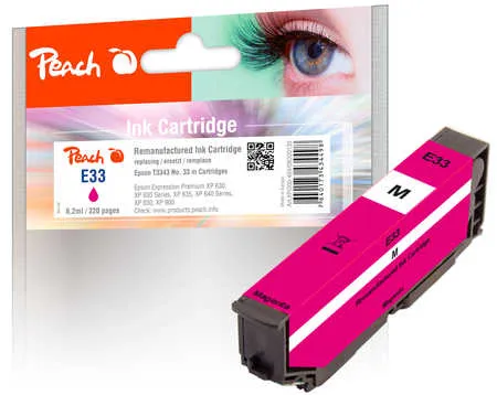 Peach Cartouche d'encre  magenta, compatible avec
 T3343, No. 33 m, C13T33434010 Epson Expression Premium XP-645