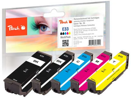 Peach  Multi Pack, compatible avec
 T3337, No. 33, C13T33374010 Epson Expression Premium XP-645
