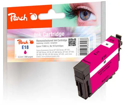 Peach Cartouche d'encre  magenta, compatible avec
 No. 18 m, C13T18034010 Epson Expression Home XP-302