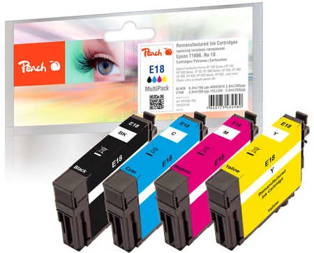 Peach  Multi Pack, compatible avec
 No. 18, C13T18064010 Epson Expression Home XP-302