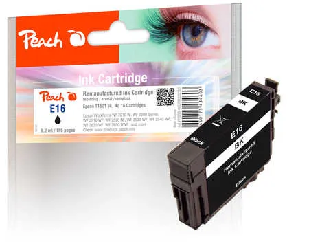 Peach Cartouche d'encre  noir, compatible avec
 No. 16 bk, C13T16214010 Epson WorkForce WF-2530 WF