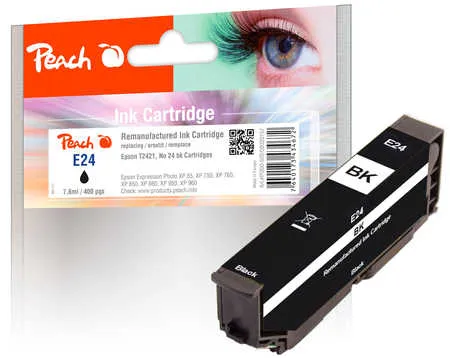 Peach Cartouche d'encre  noir, compatible avec
 No. 24 bk, C13T24214010 Epson Expression Photo XP-950