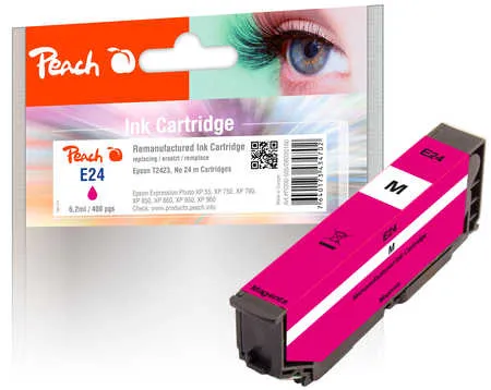 Peach Cartouche d'encre  magenta, compatible avec
 No. 24 m, C13T24234010 Epson Expression Photo XP-950