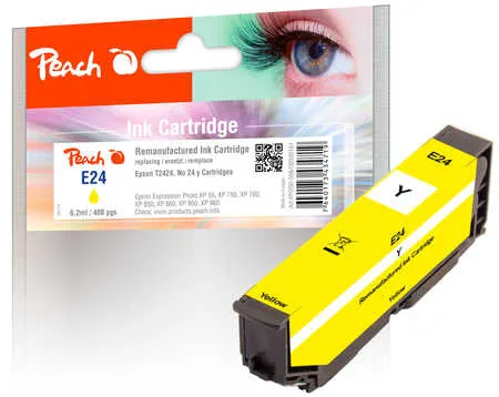 Peach Cartouche d'encre  jaune, compatible avec
 No. 24 y, C13T24244010 Epson Expression Photo XP-950