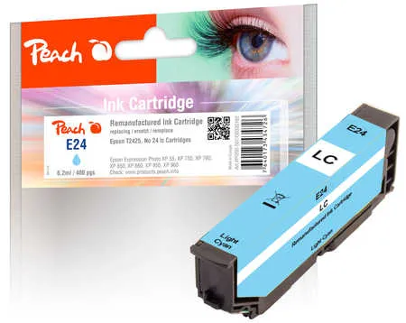 Peach  cartouche d'encre light cyan, compatible avec
 No. 24 lc, C13T24254010 Epson Expression Photo XP-950