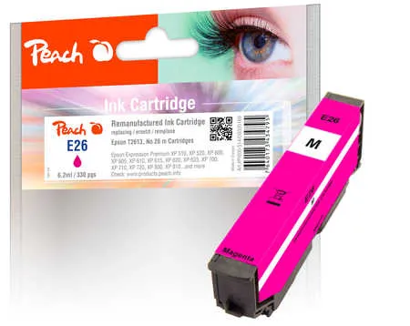 Peach Cartouche d'encre  magenta, compatible avec
 No. 26 m, C13T26134010 Epson Expression Premium XP-625