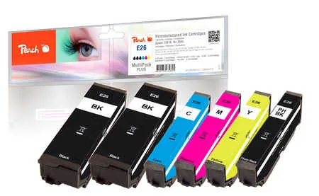 Peach  Multipack Plus, compatible avec
 No. 26, C13T26164010 Epson Expression Premium XP-625