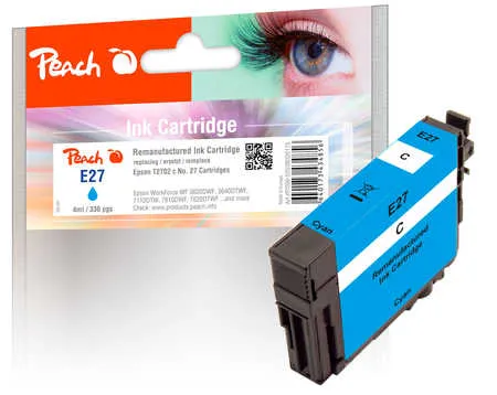 Peach  cartouche d'encre cyan compatible avec
 T2702, No. 27 c, C13T27024010 Epson WorkForce WF-3600 Series