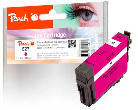 Peach  cartouche d'encre magenta compatible avec
 T2703, No. 27 m, C13T27034010 Epson WorkForce WF-3600 Series