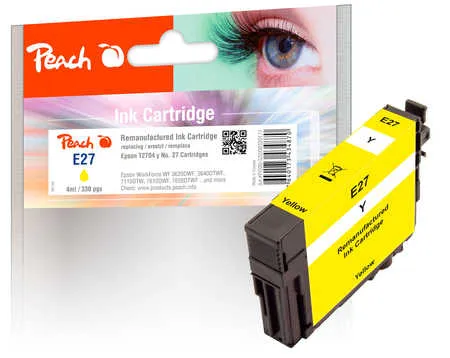 Peach  cartouche d'encre jaune compatible avec
 T2704, No. 27 y, C13T27044010 Epson WorkForce WF-3600 Series