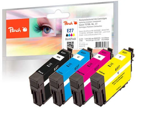 Peach  Multipack compatible avec
 T2706, No. 27, C13T27064010 Epson WorkForce WF-3600 Series