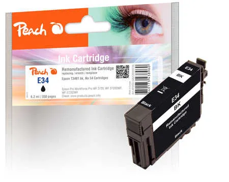 Peach Cartouche d'encre  noir, compatible avec
 T3461, No. 34 bk, C13T34614010 Epson WorkForce Pro WF-3720 Series