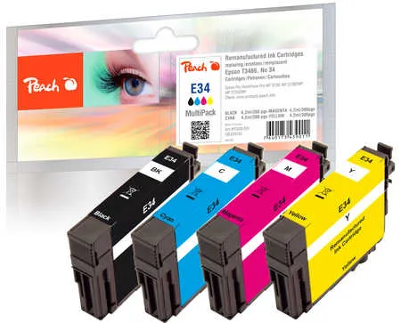 Peach  Multi Pack, compatible avec
 T3466, No. 34, C13T34664010 Epson WorkForce Pro WF-3720 Series