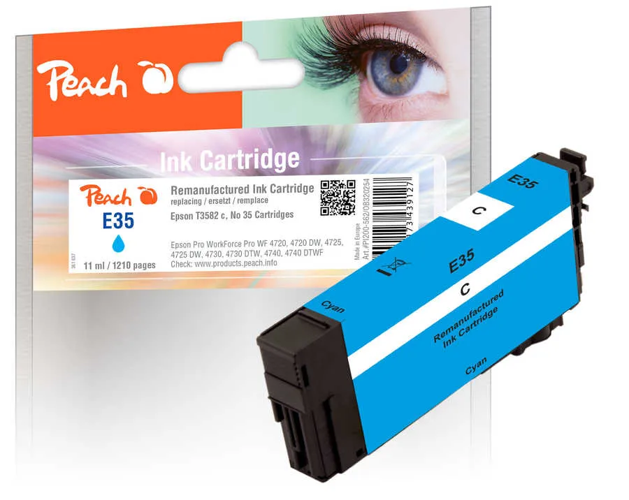 Peach Cartouche d'encre  cyan, compatible avec
 T3582, No. 35 c, C13T35824010 Epson WorkForce Pro WF-4735 DTWF