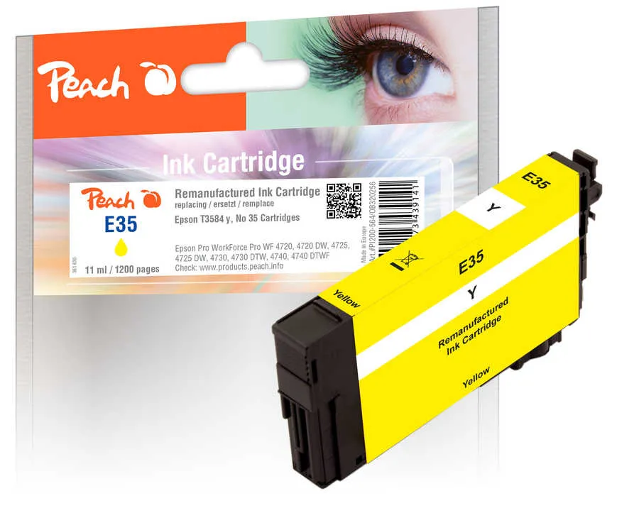 Peach Cartouche d'encre  jaune, compatible avec
 T3584, No. 35 y, C13T35844010 Epson WorkForce Pro WF-4735 DTWF