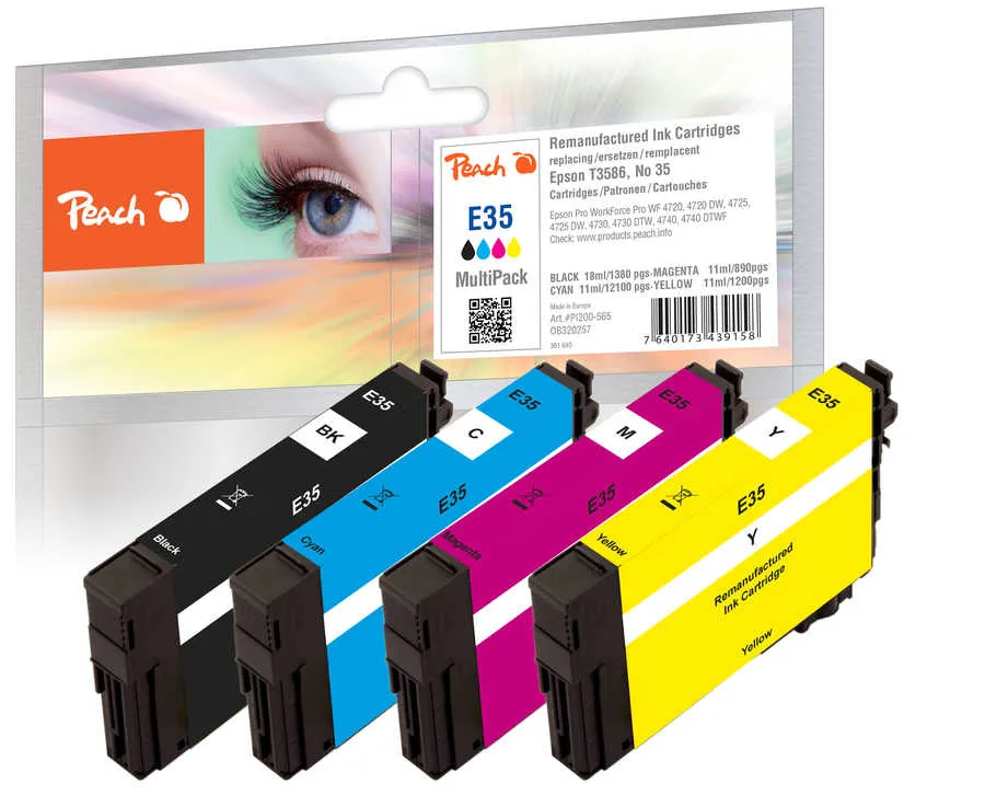 Peach  Multi Pack, compatible avec
 T3586, No. 35, C13T35864010 Epson WorkForce Pro WF-4735 DTWF