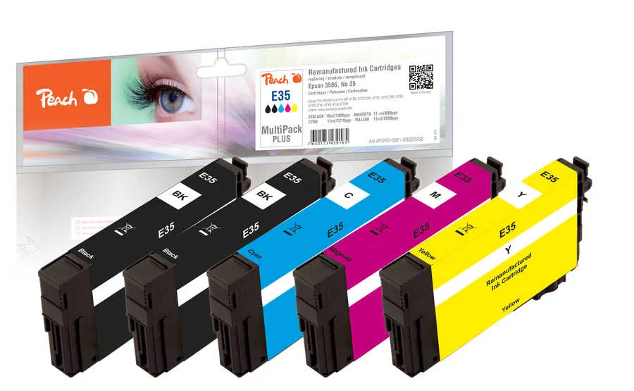 Peach  Multipack Plus, compatible avec
 No. 35, T3581*2, T3582, T3583, T3584 Epson WorkForce Pro WF-4735 DTWF