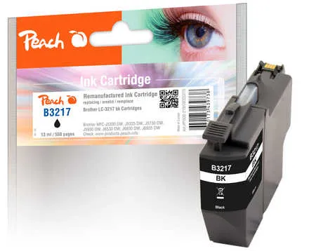 Peach Cartouche d'encre  noir, compatible avec
 LC-3217BK Brother MFCJ 5930 DW