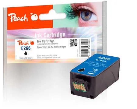 Peach Cartouche d'encre  noir, compatible avec
 No. 266BK, C13T26614010 Epson WorkForce WF-110 W