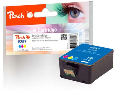 Peach Cartouche d'encre  couleur, compatible avec
 No. 267C, C13T26704010 Epson WorkForce WF-110 W