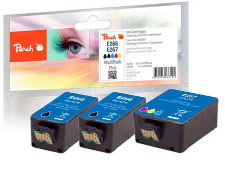 Peach  Multipack Plus, compatible avec
 No. 266*2, No. 277, C13T26614010*2, C13T26704010 Epson WorkForce WF-110 W