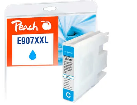 Peach  cartouche d'encre XXL cyan, compatible avec
 T9072, No. 907XXLC, C13T90724010 Epson WorkForce Pro WF-6000 Series