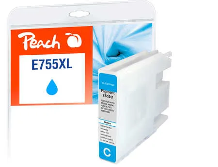 Peach  cartouche d'encre XL cyan, compatible avec
 T7552C, C13T755240 Epson WorkForce Pro WF-8590 TC