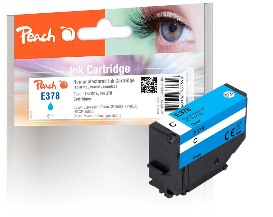 Peach Cartouche d'encre  cyan, compatible avec Epson Expression Photo HD XP-15000