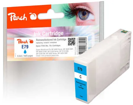 Peach Cartouche d'encre  cyan, compatible avec
 No. 79 c, C13T79124010 Epson WorkForce Pro WF-4630 DWF