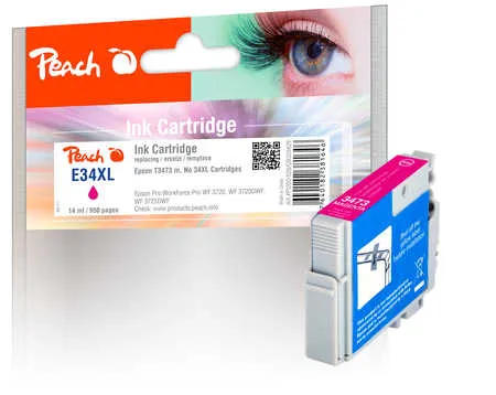 Peach  cartouche d'encre XL magenta, compatible avec
 T3473, No. 34XL m, C13T34734010 Epson WorkForce Pro WF-3720 Series