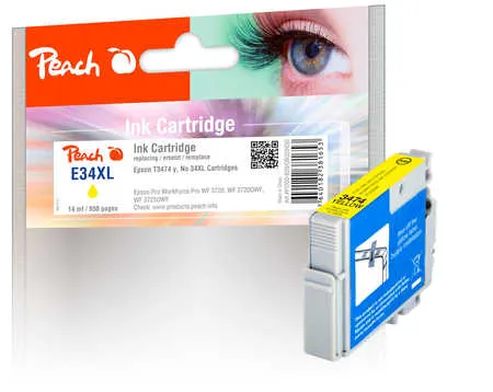 Peach  cartouche d'encre XL jaune, compatible avec
 T3474, No. 34XL y, C13T34744010 Epson WorkForce Pro WF-3720 Series