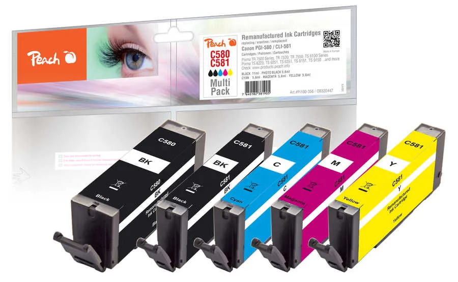 Peach  Multi Pack, compatible avec Canon Pixma TS 9100 Series