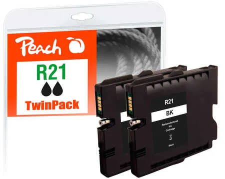 Peach  Twin Pack cartouche d'encre noire compatible avec Ricoh Aficio GX 5050 n