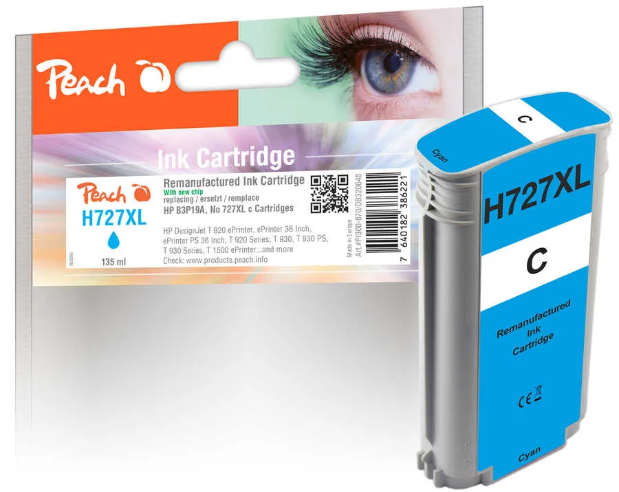 Peach  cartouche d'encre cyan compatible avec HP DesignJet T 1530