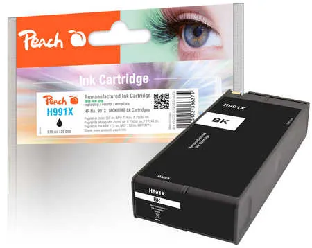 Peach  cartouche d'encre noire extra HC compatible avec
 No. 991X BK, M0K02AE HP PageWide Pro MFP 772 hn